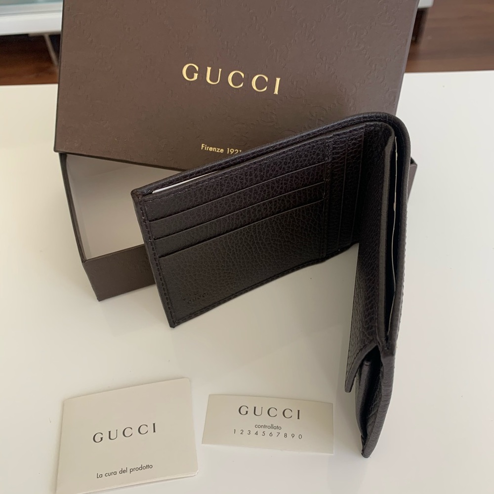 NEW Gucci Canvas Wallet Men GG Bi-Fold - Picture 6 of 6
